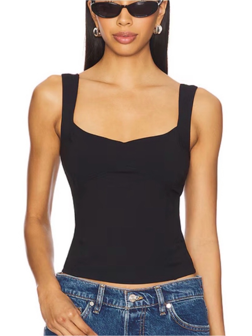 Intimately Free People Black Corset Square Neck Tank Top Size M NWOT